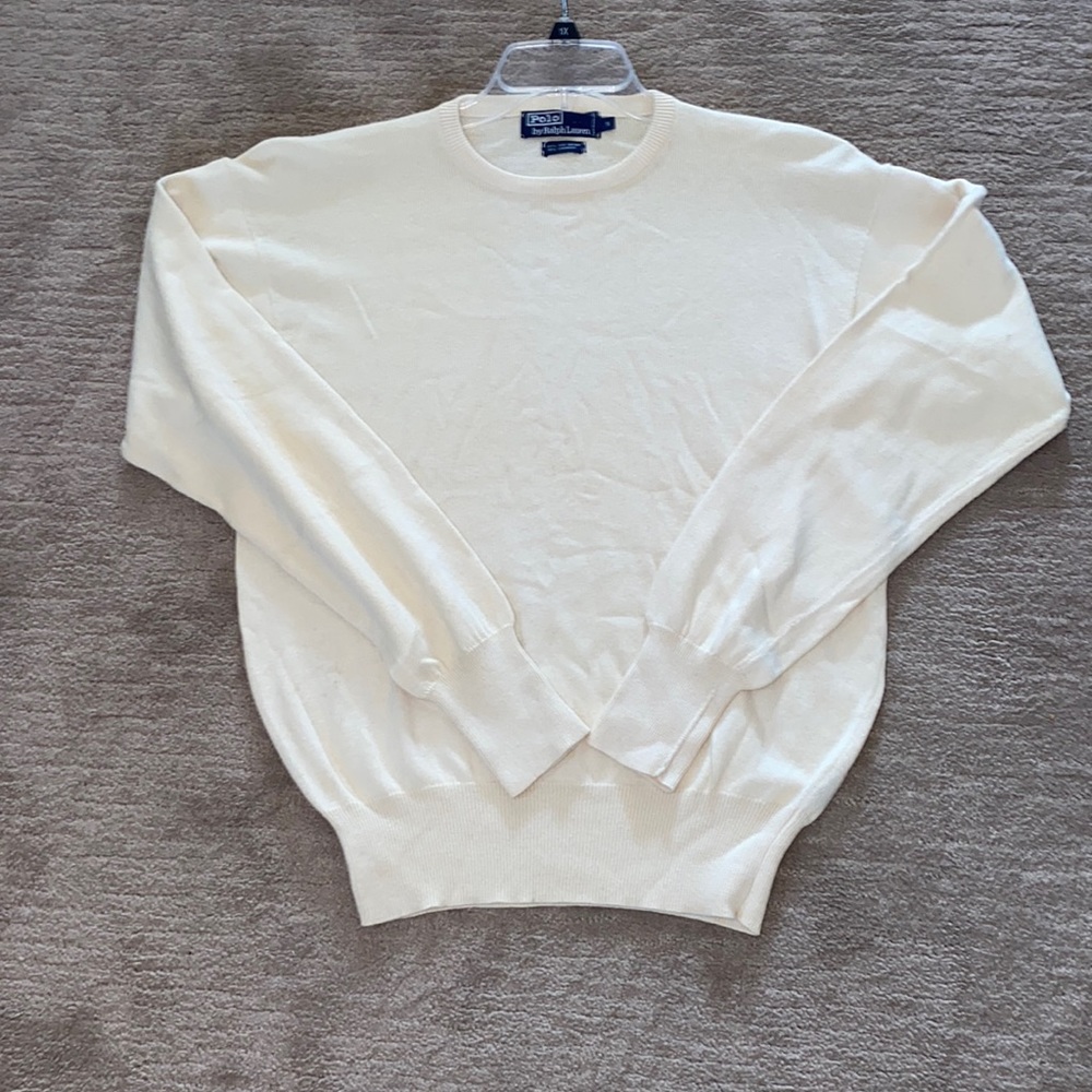90’s Mens polo by Ralph Lauren cashmere cotton retrosport sweater cream small